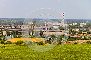 View on the industrial district in Kremenchug city