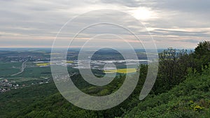 View of industrial park north of Nitra city, central Slovakia, from Zobor hill.