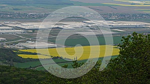 View of industrial park north of Nitra city, central Slovakia, from Zobor hill.