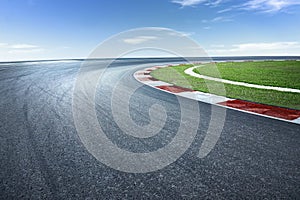 View of the infinity empty asphalt international race track.