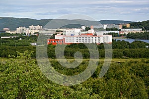 View of the inhabited residential district of the city of Murmansk photo