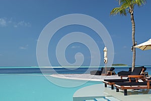 View of inifinity pool at maldives