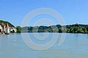 View from the inn river to passau