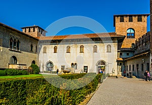 view of an inner courtyard of the castelvecchi in the italian city verona...IMAGE