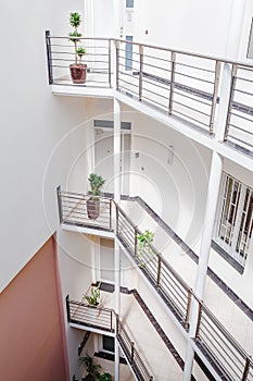 view at the inner courtyard in office or residential building