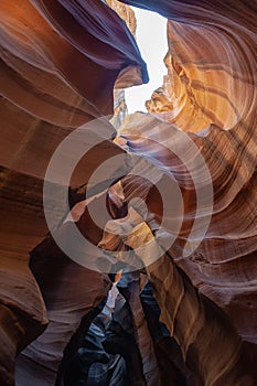 View from inside Antelope Canyon near Page, Arizona.