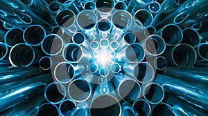 A Network of Blue Plastic Tubes.AI generated image