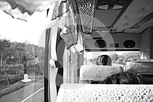 View from inside the bus