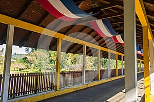 A view of the inside of the covered bridge - a historical landmark in Tres Coroas, Brazil