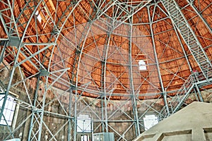 View from inside the dome St.Stephen Basilica in Budapest at day