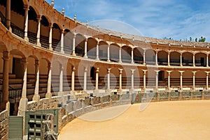 View inside the famous bullring, Ronda, Spain.