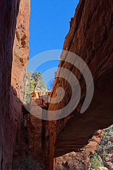 View from inside Fay Canyon Arch, Sedona, Arizona