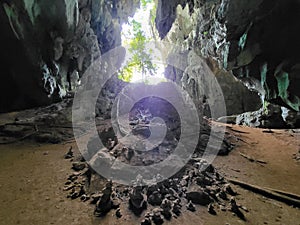 View inside Gua Pagar in Dabong, Kelantan, Malaysia. photo