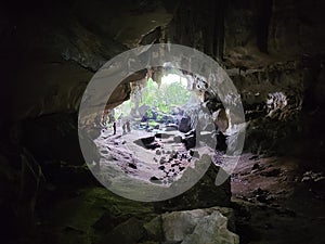 View inside Gua Pagar in Dabong, Kelantan, Malaysia. photo