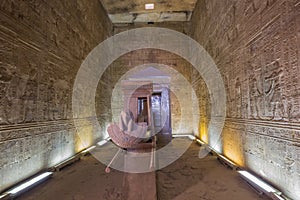 View inside the Holy of Holies in the Temple of Horus