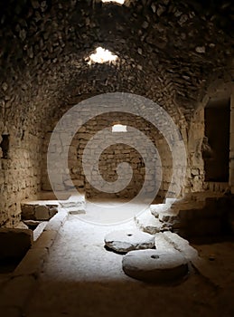 View of inside of kerak castle in jordan