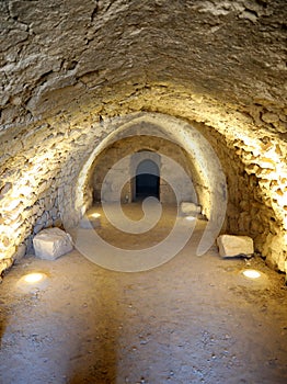 View of inside of kerak castle in jordan