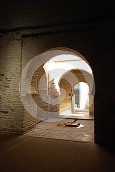 View of the inside of the mosque within the Castle, Jerez de la Frontera, Spain.
