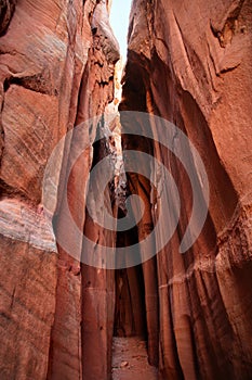 Slot canyon narrowing photo