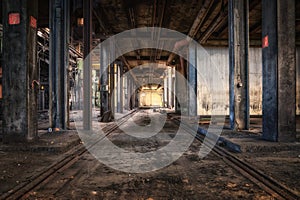 View inside of an old abandoned warehouse