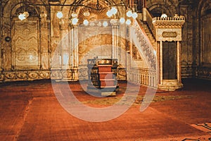 View inside old mosque at cairo, egypt