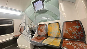 Interior of Paris Metro Train