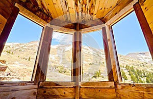 View From Inside a Preserved House in Animas Forks, a Ghost Town in the San Juan Mountains of Colorado