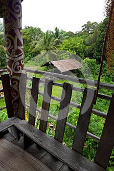 View from inside Sarawak Tribal longhouse