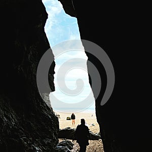Smugglers cave in Cornwall photo