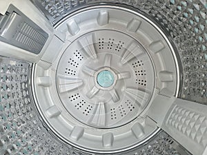 View of the inside of the washing machine during the day