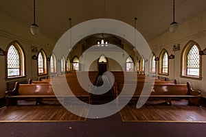 Pews & Stained Glass Windows - Derelict Chapel - Abandoned Cresson Prison / Sanatorium - Pennsylvania