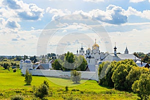 View of Intercession Pokrovsky convent in Suzdal, Russia