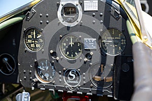 Old Plane cockpit interior view