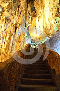 The view of the interior of the cave
