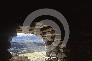 View from the interior of a cliff dwelling, AZ