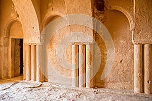 View at the interior of Kharana Desert castle in estern Jordan