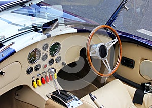 View of the interior of a modern automobile showing the dashboard