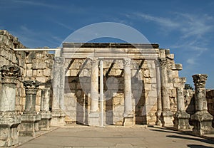 View of the interior of the Synagogue  Capernaum  Galilee