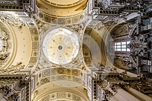 View on interior of Theatine Church of St. Cajetan or Theatinerkirche in Munich