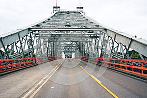 View of Iron bridge closed for repairs