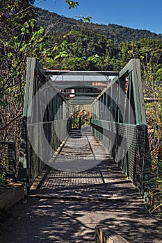 View of iron bridge over small river at Monte Alegre do Sul. photo
