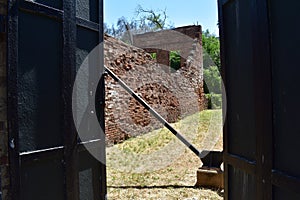 View through Iron Doors, Historic Shasta, California