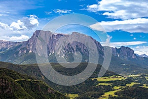 View through Isarco Valley to Schlern mountain photo