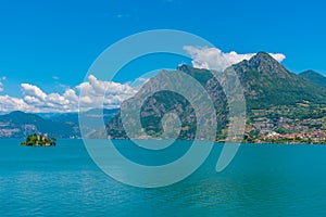 View of Iseo lake from Monte Isola in Italy