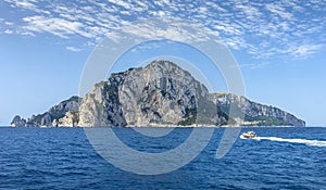 View of the Island of Capri, Amalfi Coast, Italy