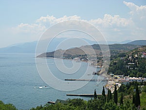 View of island of Crimea and black sea
