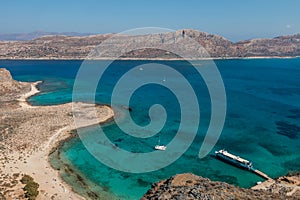 view from the island of Gramvousa to Balos bay. Greece.