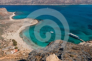 view from the island of Gramvousa to Balos bay. Greece.