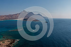 view from the island of Gramvousa to Balos bay. Greece.