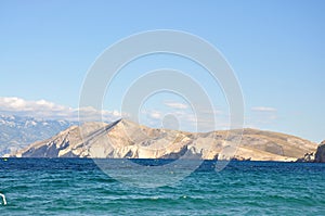 View from the island Krk, seascape scene of croatian sea